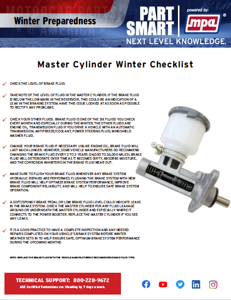 Master Cylinder Winter Checklist